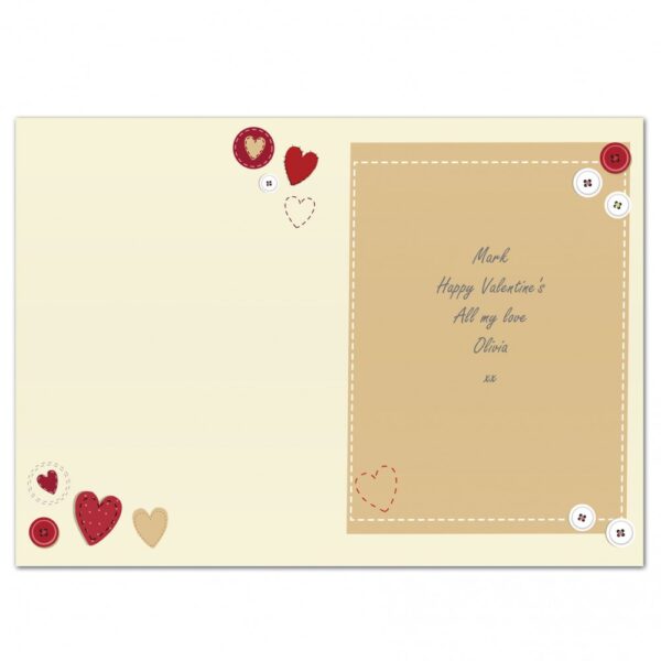 Personalised Fabric Hearts Design Card - Image 2