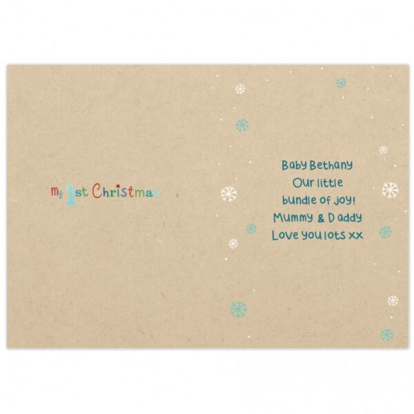 Personalised Polar Bear My 1st Christmas Card - Image 3