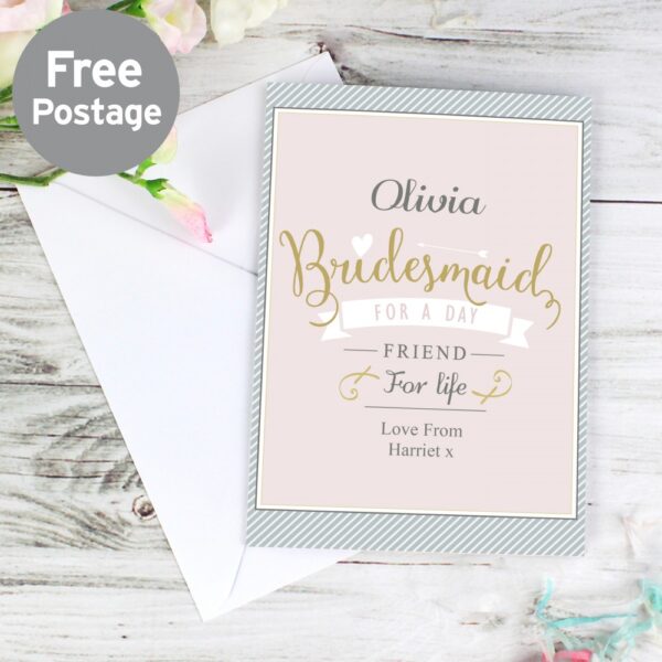 Personalised I Am Glad... Bridesmaid Card
