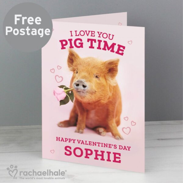 Personalised Rachael Hale 'I Love You Pig Time' Card