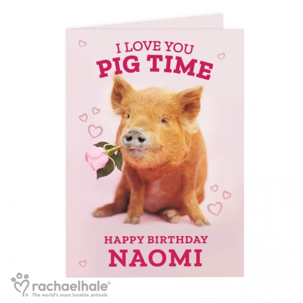 Personalised Rachael Hale 'I Love You Pig Time' Card - Image 2