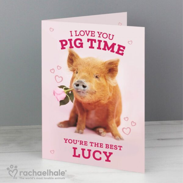 Personalised Rachael Hale 'I Love You Pig Time' Card - Image 5