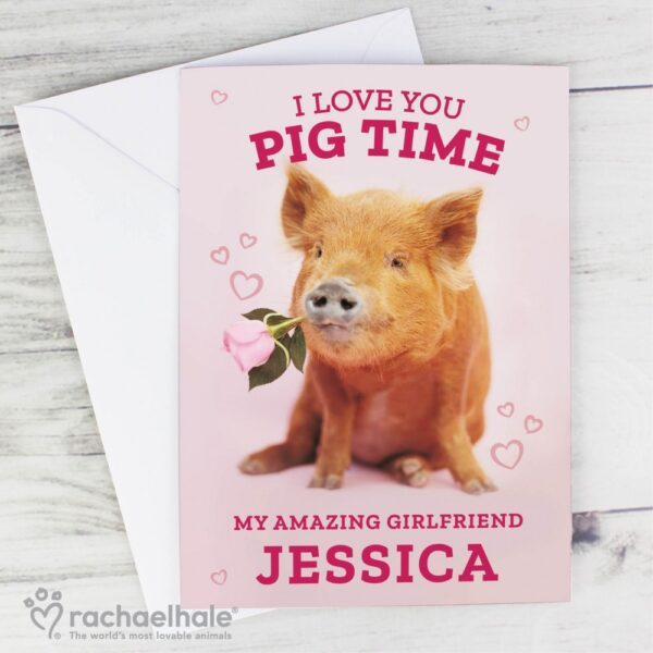 Personalised Rachael Hale 'I Love You Pig Time' Card - Image 6
