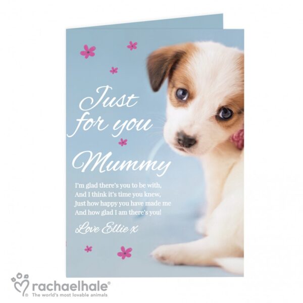 Personalised Rachael Hale 'Just for You' Puppy Card - Image 2
