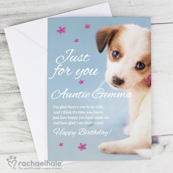 Personalised Rachael Hale 'Just for You' Puppy Card - Image 6