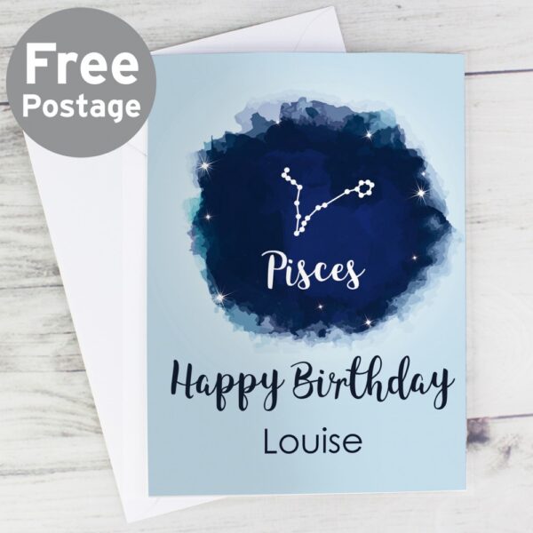 Personalised Pisces Zodiac Star Sign Card (February 19th - March 20th) - Image 3