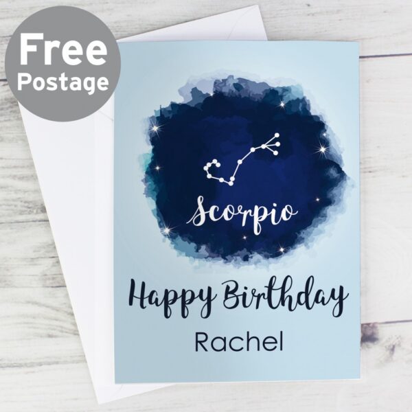 Personalised Scorpio Zodiac Star Sign Card (October 23rd - November 21st)