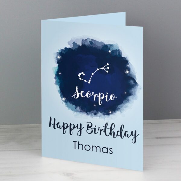 Personalised Scorpio Zodiac Star Sign Card (October 23rd - November 21st) - Image 3