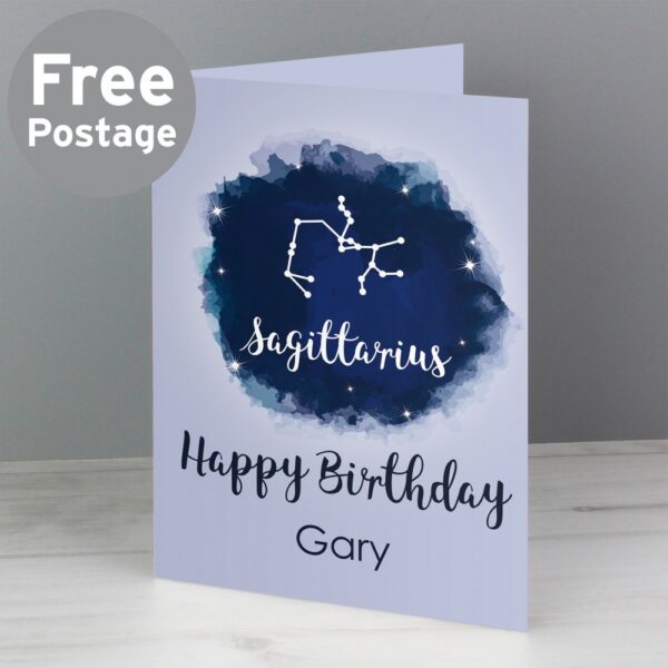 Personalised Sagittarius Zodiac Star Sign Card (November 22nd - December 21st)
