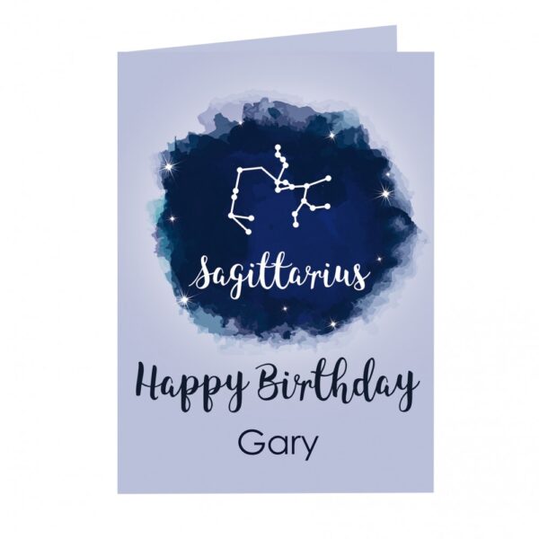 Personalised Sagittarius Zodiac Star Sign Card (November 22nd - December 21st) - Image 2