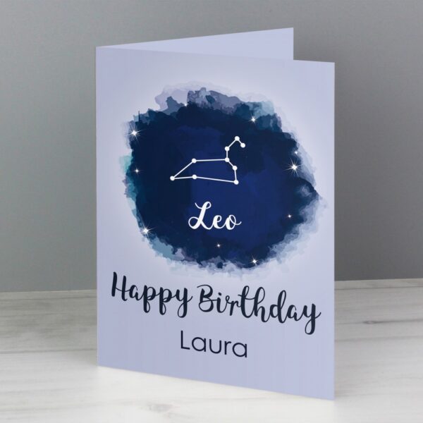 Personalised Leo Zodiac Star Sign Card (July 23rd - August 22nd) - Image 5