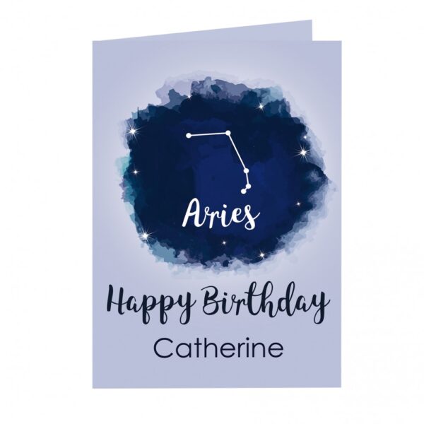 Personalised Aries Zodiac Star Sign Card (March 21st-April 19th) - Image 2