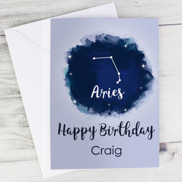 Personalised Aries Zodiac Star Sign Card (March 21st-April 19th) - Image 3