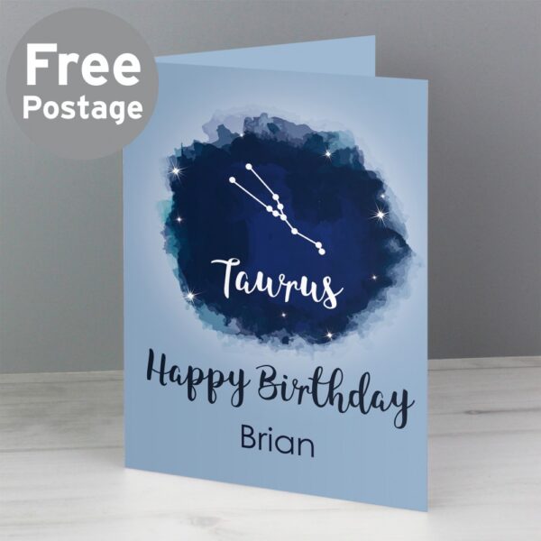Personalised Taurus Zodiac Star Sign Card (April 20th - May 20th)