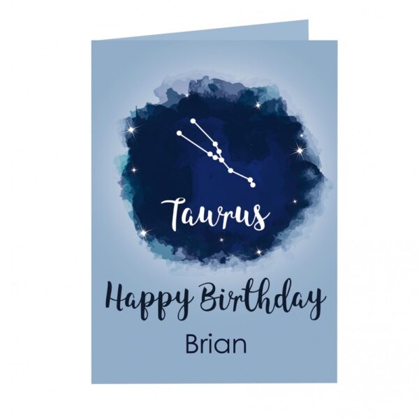 Personalised Taurus Zodiac Star Sign Card (April 20th - May 20th) - Image 2