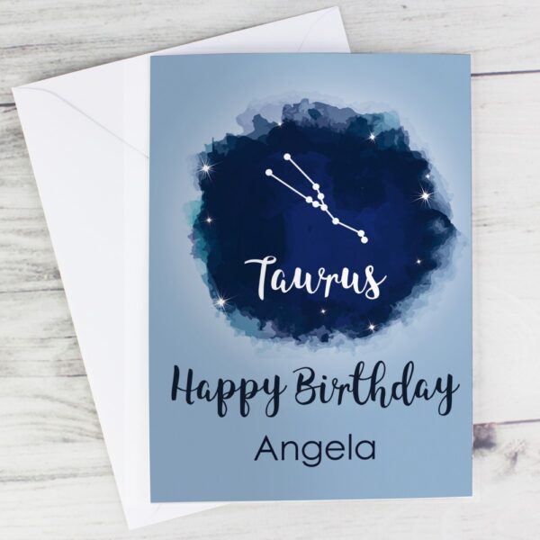 Personalised Taurus Zodiac Star Sign Card (April 20th - May 20th) - Image 3