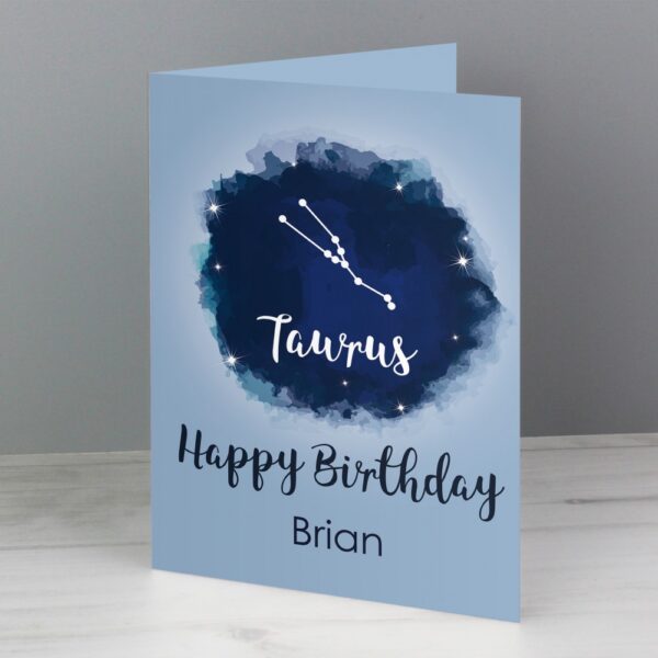 Personalised Taurus Zodiac Star Sign Card (April 20th - May 20th) - Image 5