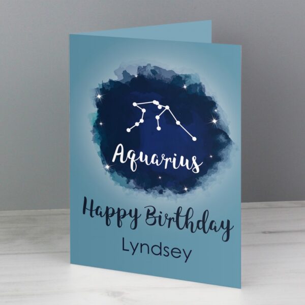 Personalised Aquarius Zodiac Star Sign Card (January 20th - February 18th) - Image 3