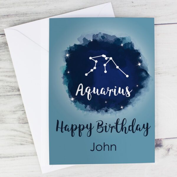 Personalised Aquarius Zodiac Star Sign Card (January 20th - February 18th) - Image 5