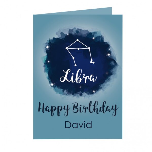 Personalised Libra Zodiac Star Sign Card (September 23rd - October 22nd) - Image 2