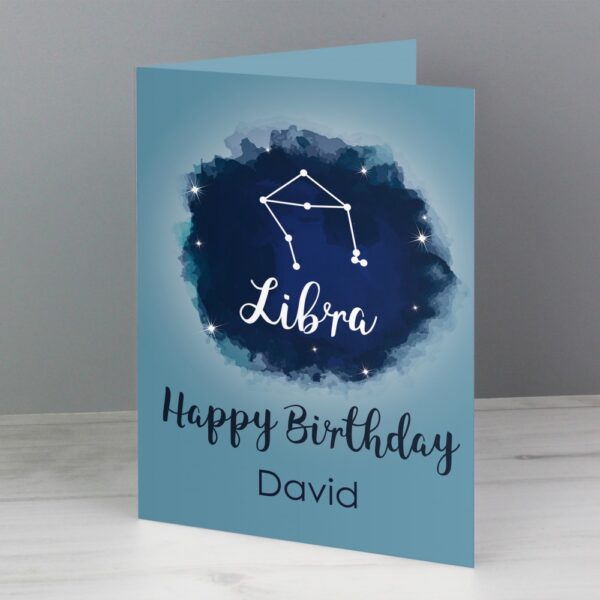 Personalised Libra Zodiac Star Sign Card (September 23rd - October 22nd) - Image 3