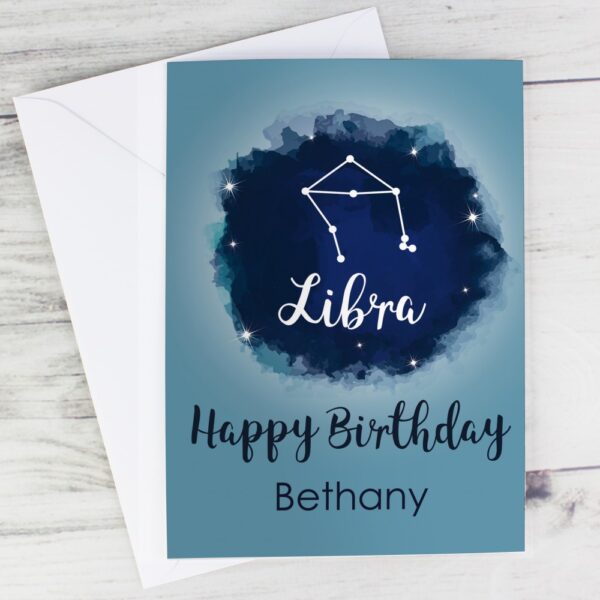 Personalised Libra Zodiac Star Sign Card (September 23rd - October 22nd) - Image 5