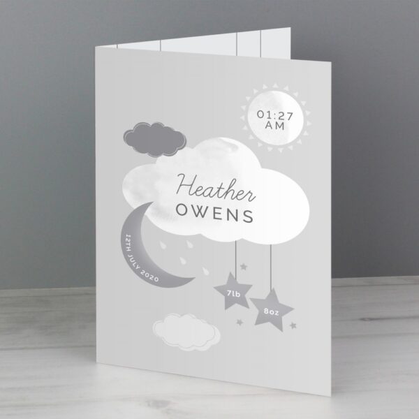 Personalised New Baby Moon & Stars Card - Image 4