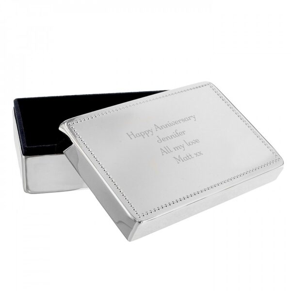 Personalised Any Message Rectangular Jewellery Box - Image 2