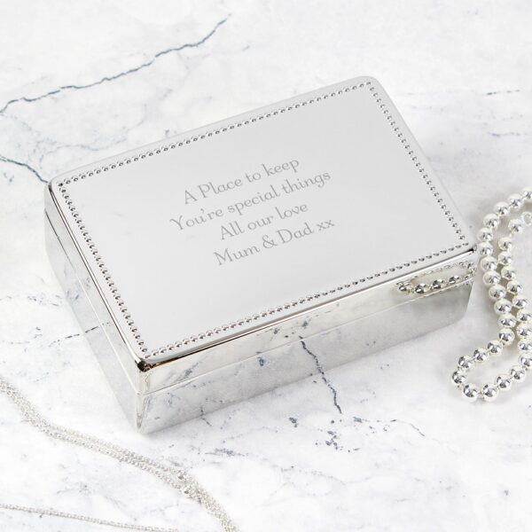 Personalised Any Message Rectangular Jewellery Box - Image 3