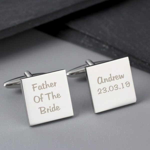 Personalised Square Cufflinks -3 lines