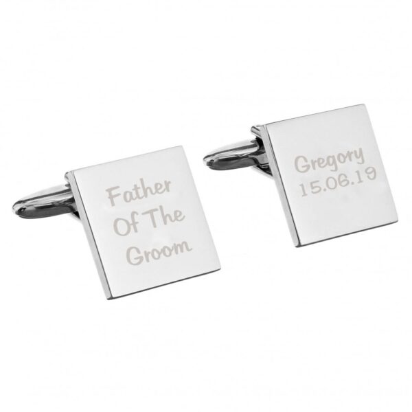 Personalised Square Cufflinks -3 lines - Image 2