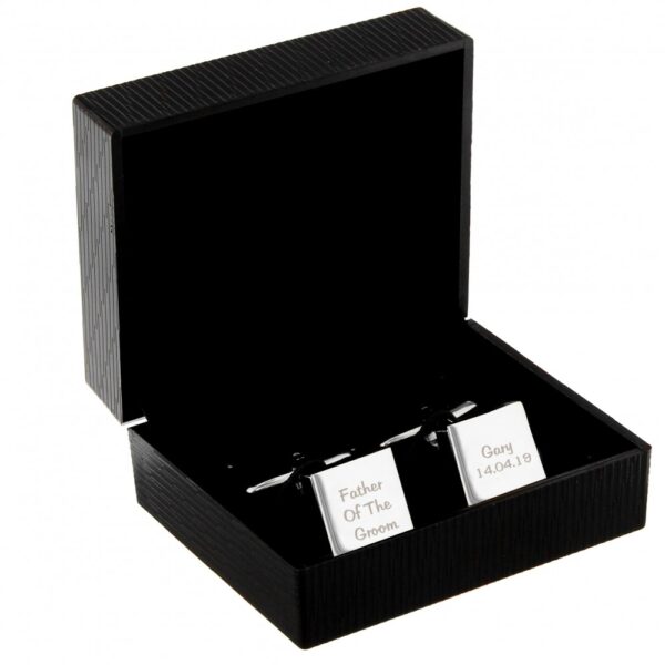 Personalised Square Cufflinks -3 lines - Image 4