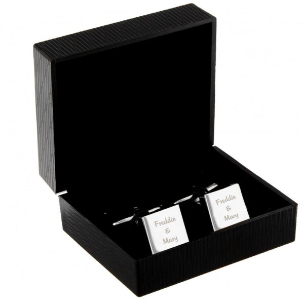 Personalised Any Message Square Cufflinks - 3 lines - Image 4