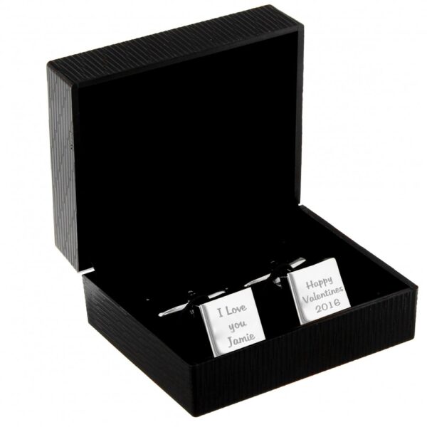 Personalised Any Message Square Cufflinks - 3 lines - Image 5