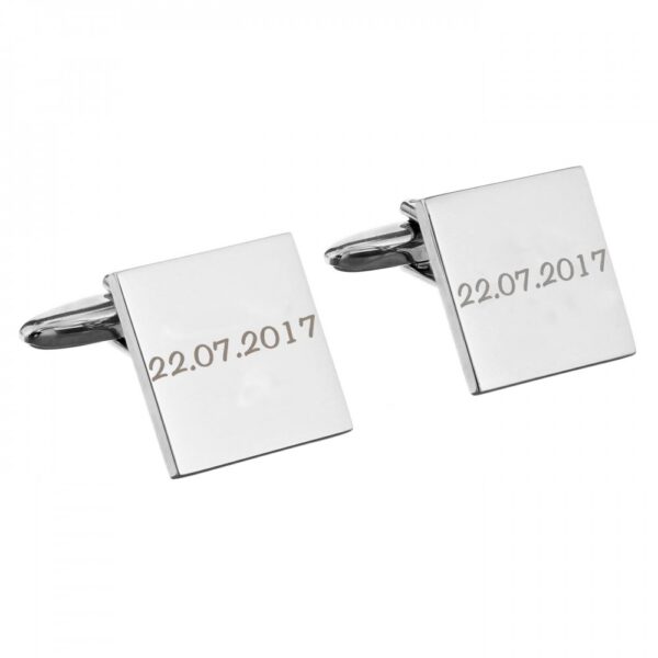 Personalised Any Message Square Cufflinks - 1 line - Image 2