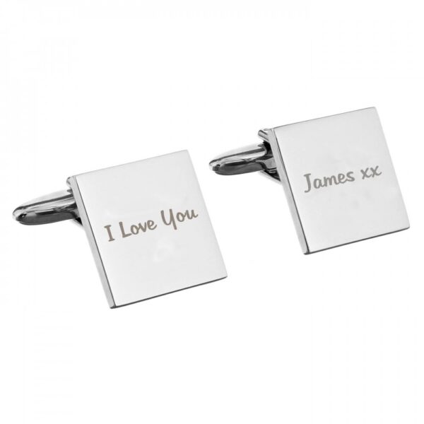 Personalised Any Message Square Cufflinks - 1 line - Image 4