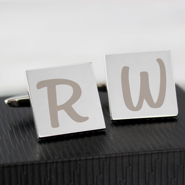 Personalised Initial Square Cufflinks - Image 3