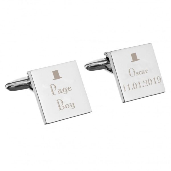 Personalised Decorative Wedding Page Boy Cufflinks - Image 2