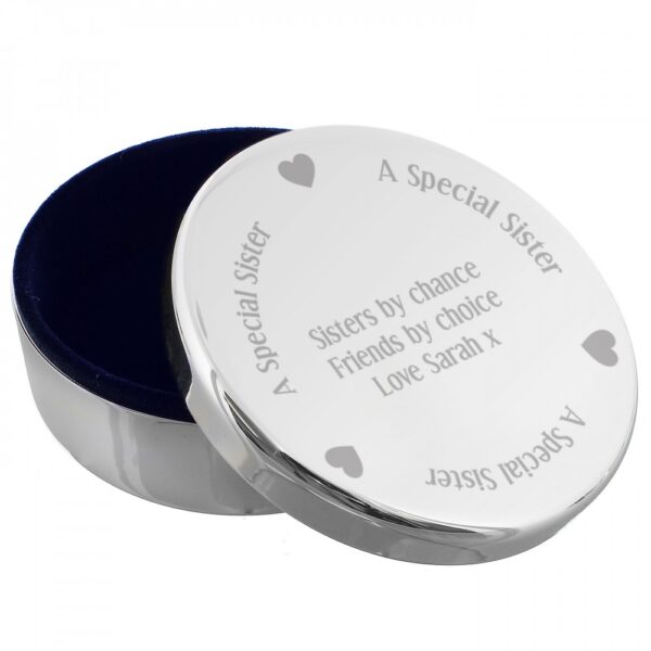 Personalised A Special Sister Round Trinket Box - Image 2