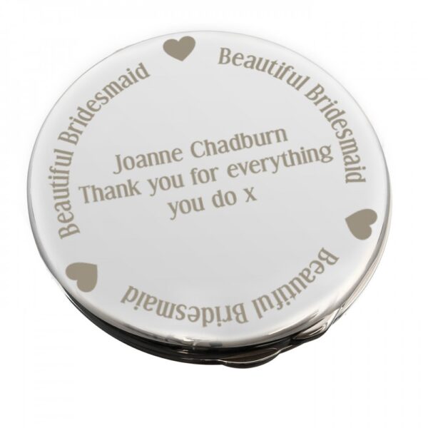 Personalised Beautiful Bridesmaid Compact Mirror - Image 2