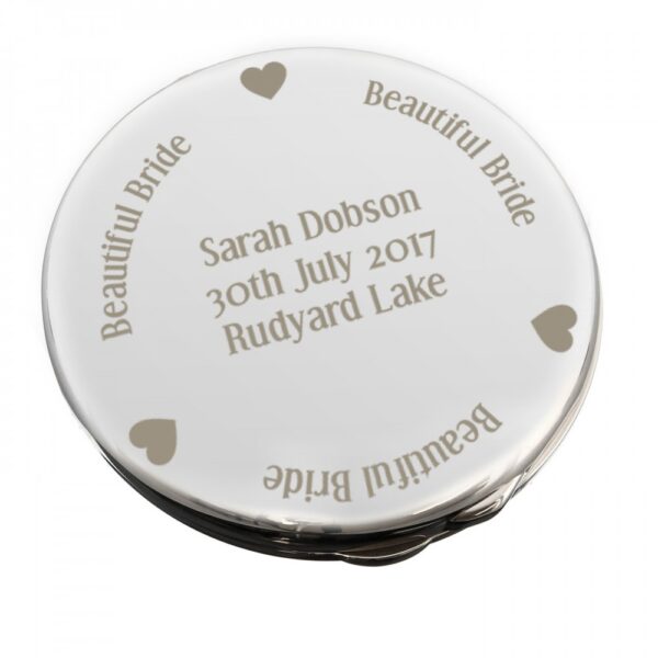 Personalised Beautiful Bride Compact Mirror - Image 2
