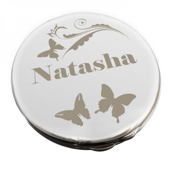 Personalised Butterfly Swirl Compact Mirror - Image 2