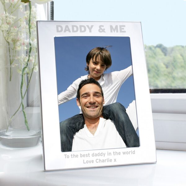 Personalised Silver 5x7 Daddy & Me Photo Frame - Image 2