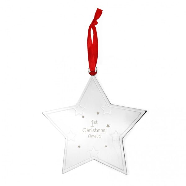 Personalised 1st Christmas Star Tree Decoration - Image 3