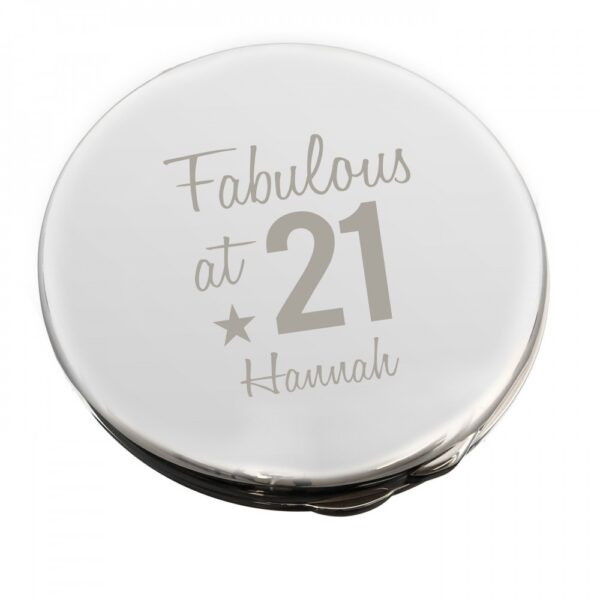 Personalised Fabulous Birthday Big Age Compact Mirror - Image 2