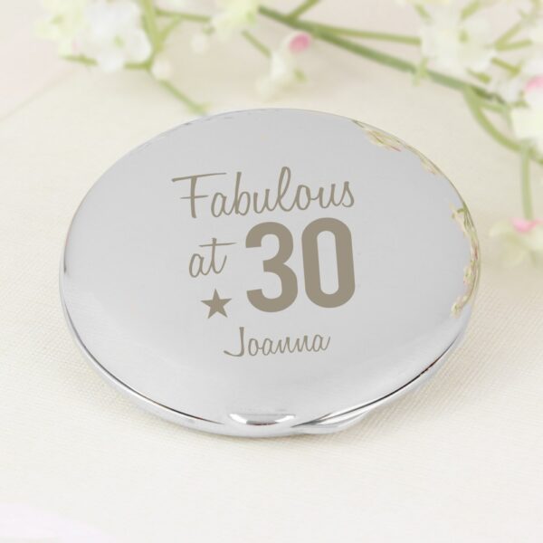 Personalised Fabulous Birthday Big Age Compact Mirror - Image 3