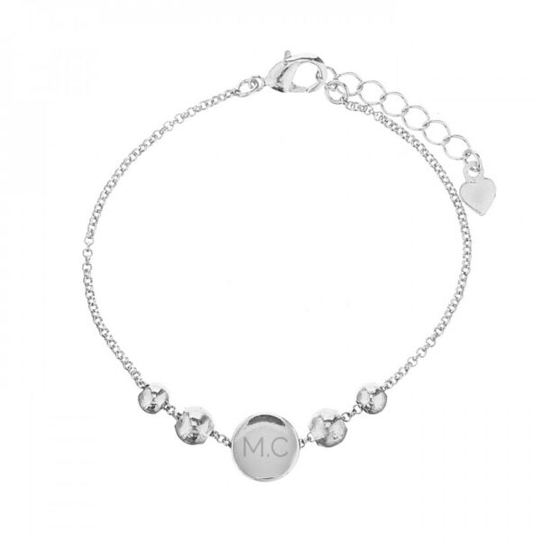 Personalised Silver Plated Initials Disc Bracelet - Image 2