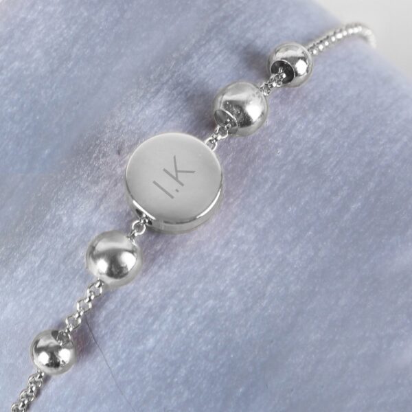 Personalised Silver Plated Initials Disc Bracelet - Image 4