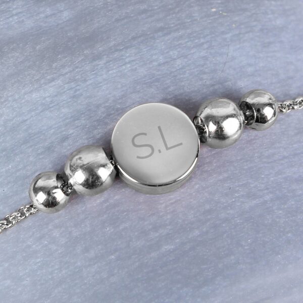 Personalised Silver Plated Initials Disc Bracelet - Image 5