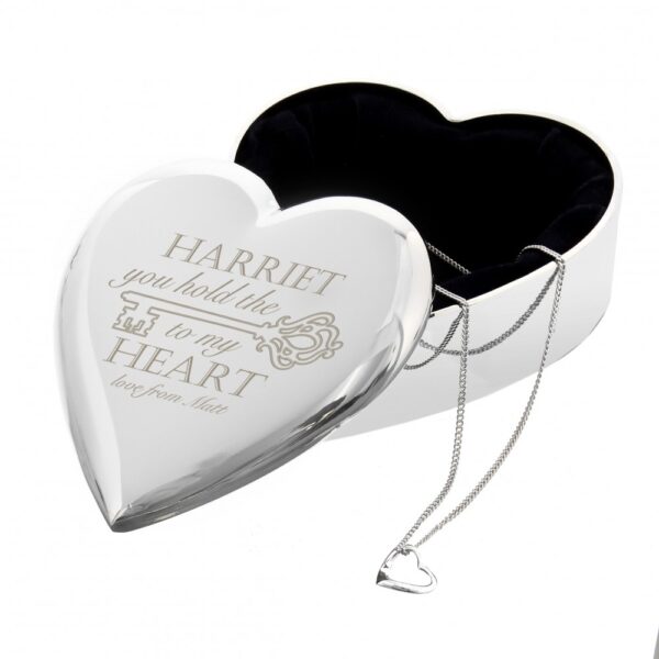 Personalised Key to My Heart Trinket Box & Necklace Set - Image 2